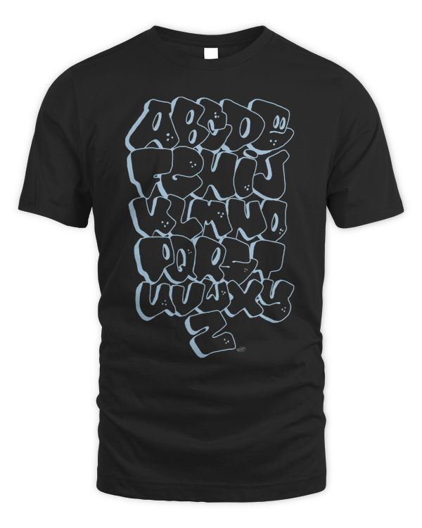 Cool Alphabet Graffiti Shirt Bubbles Hiphop Tees 90s Tshirt