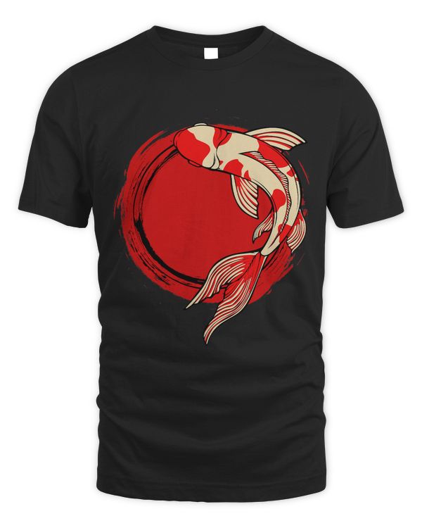 Koi Fish Red Tokyo Sun Japanese Art Yin Nishikigoi Yang