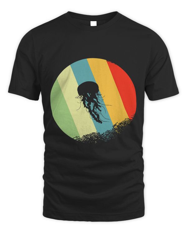 jelly fish Animal Round with Retro Colors