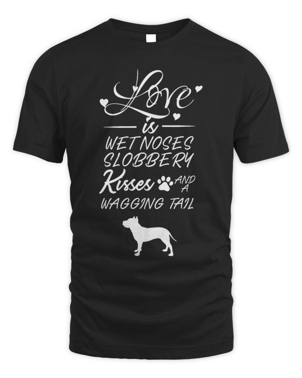 American Staffordshire Terrier Dog Wet Nose Slobbery Kisses