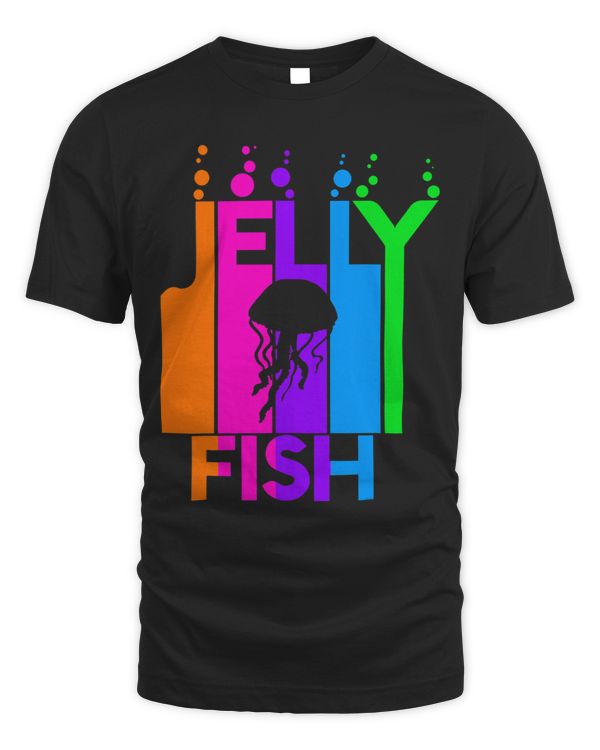 JellyFish Animal Rainbow Bubble with Silhouette