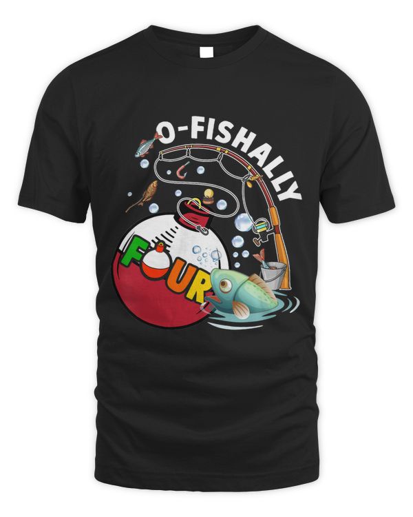 Kids Kids 4th Bday Fishing Theme For Boys And Girls OFishally 4