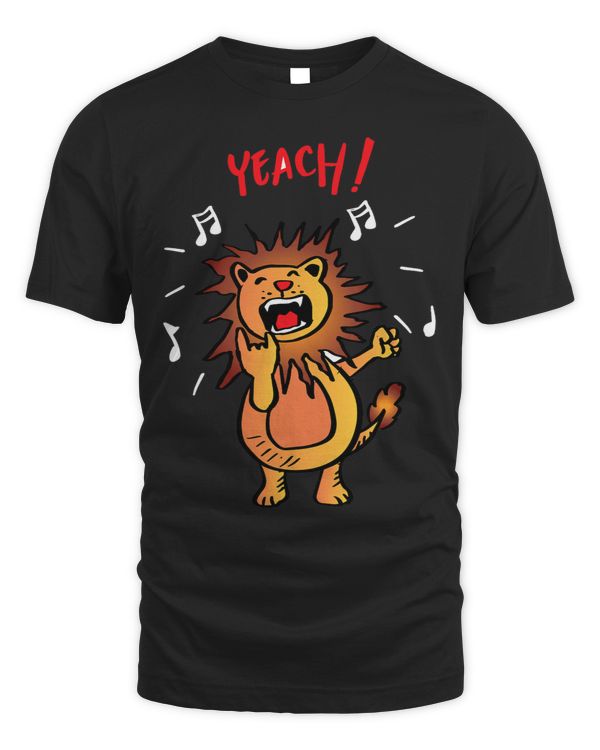 Kids Long Live Rock and Roll Cartoon rock star lion sings