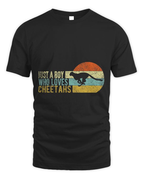 Just A Boy Who Loves Cheetahs Funny Cheetah Lover Retro