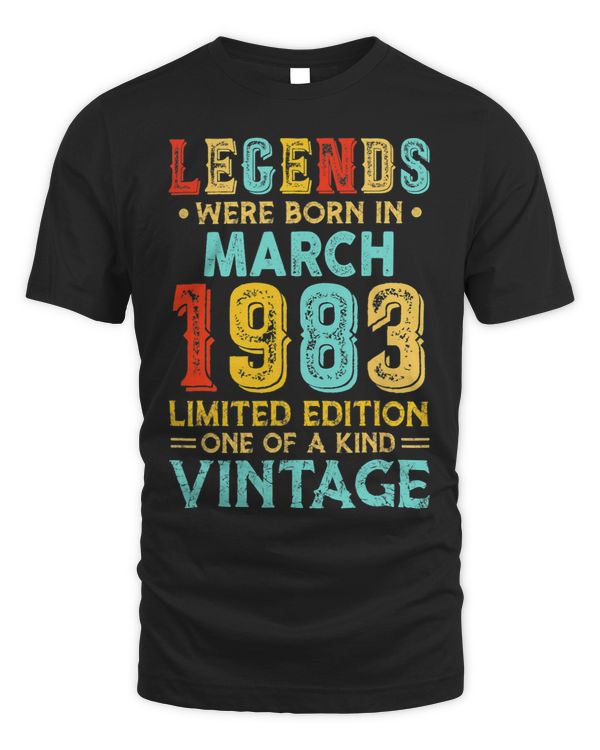 Vintage 40th Birthday Legend Limted Born In March 1983