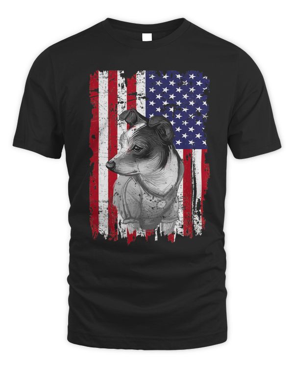 Dogs 365 Distress American flag Rat Terrier Dog USA
