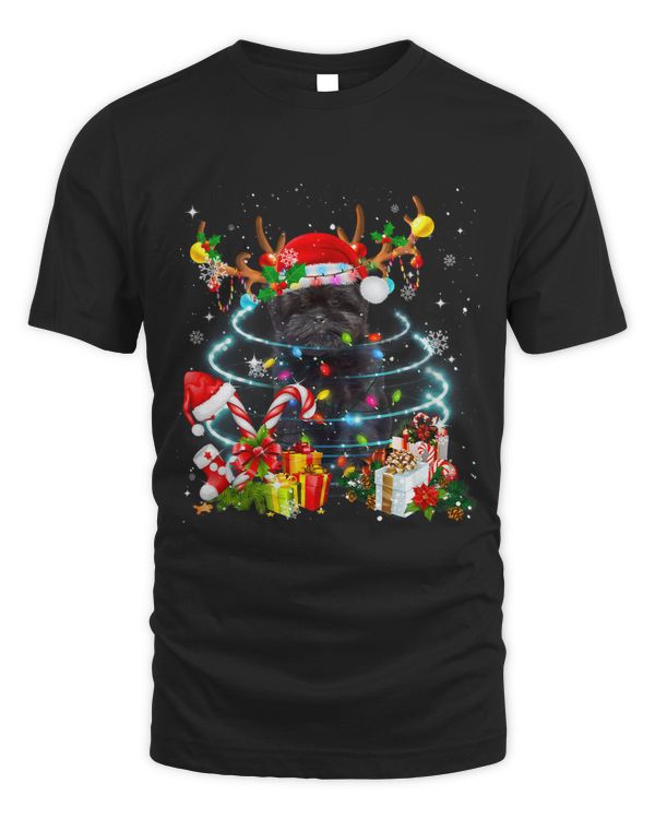 Affenpinscher Reindeer Christmas Tree Lights Pajama Dog Xmas 189