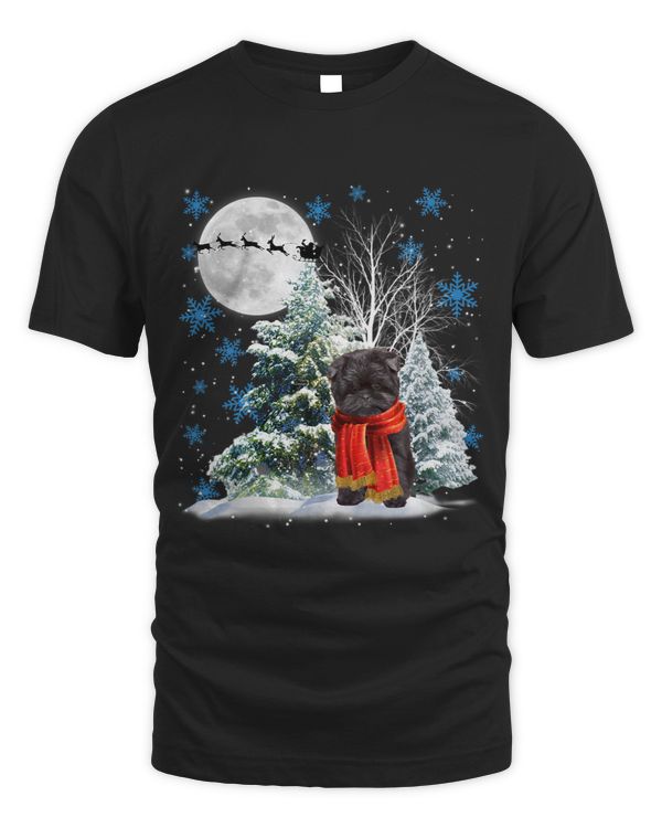 Affenpinscher Under Moonlight Snow Christmas Pajama 124