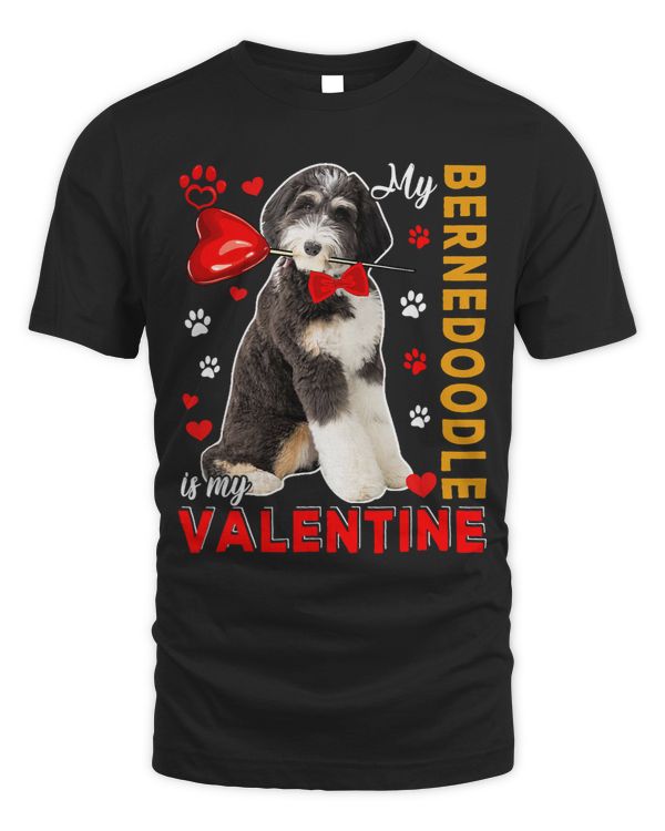 My Bernedoodle Is My Valentine Cute Dog Holding Heart Lover 72