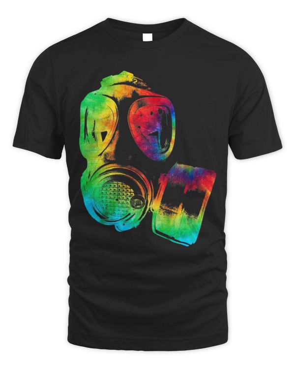Gas Mask Tie Dye Festival Raver EDM DJ Electronic T Shirt