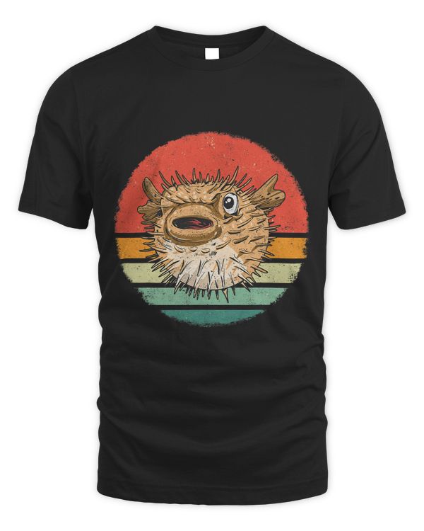 Pufferfish Retro Puffin Fish Sunset