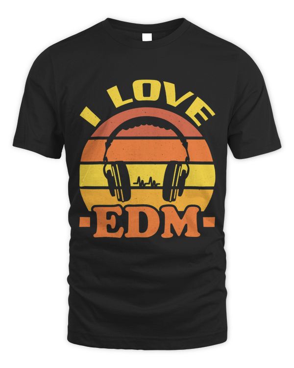 I Love EDM for parties and festivals Vintage DJ