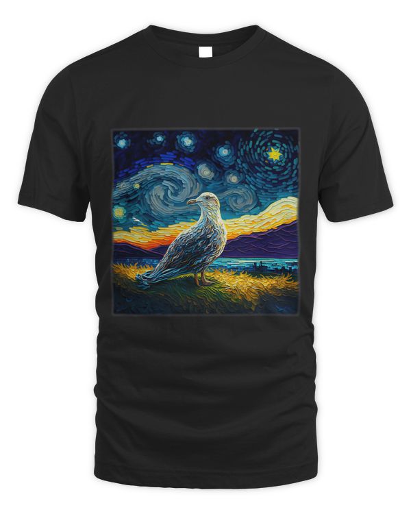 Surrealism Starry Night Seagull