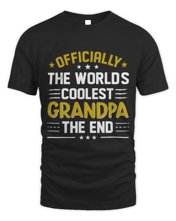 Mens Funny Fathers Day Shirt for Grandpa Coolest Tee Plus Size