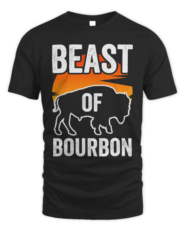 Retro Beast Of Bourbon Drinking Whiskey Bison Buffalo