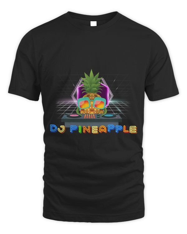 DJ Pineapple on the stage with mixer for Raver