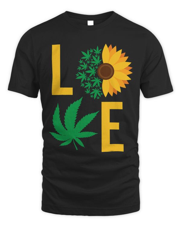 Love Weed Sunflower 420 Cannabis Marijuana Stoner Gift