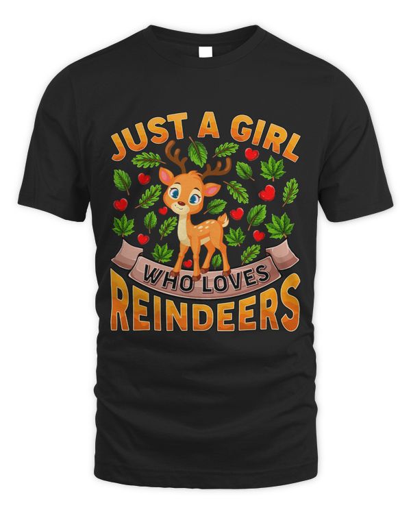Funny Reindeer Animal Lover Just A Girl Who Loves Reindeers 418