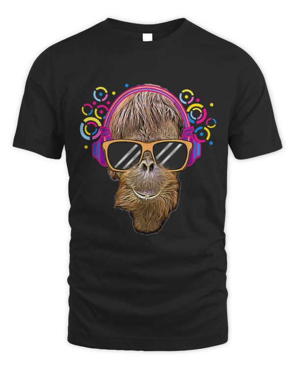 Orangutan with Sunglasses and Headphones
