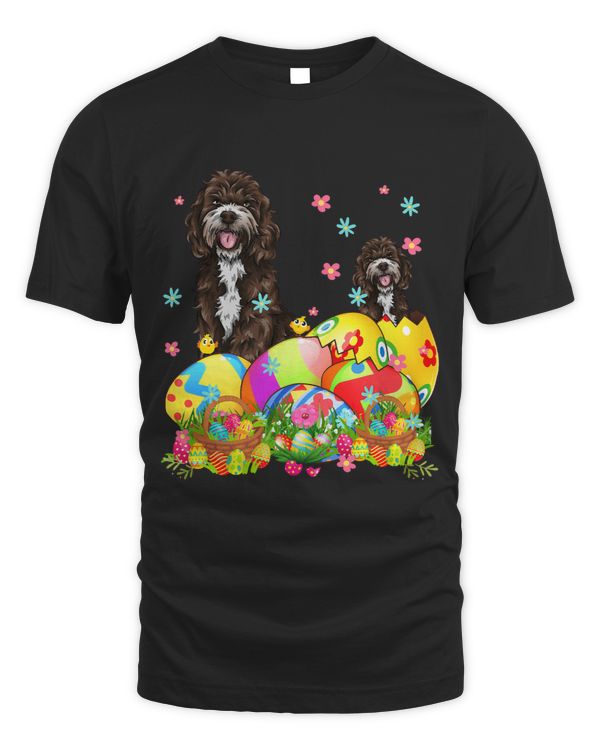 Happy Easter Day Sproodle With Easter Eggs Dog Lover