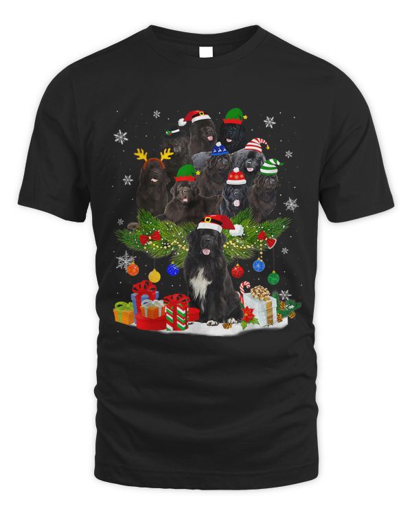 Newfoundland Christmas Tree Lights Funny Dog Xmas 171