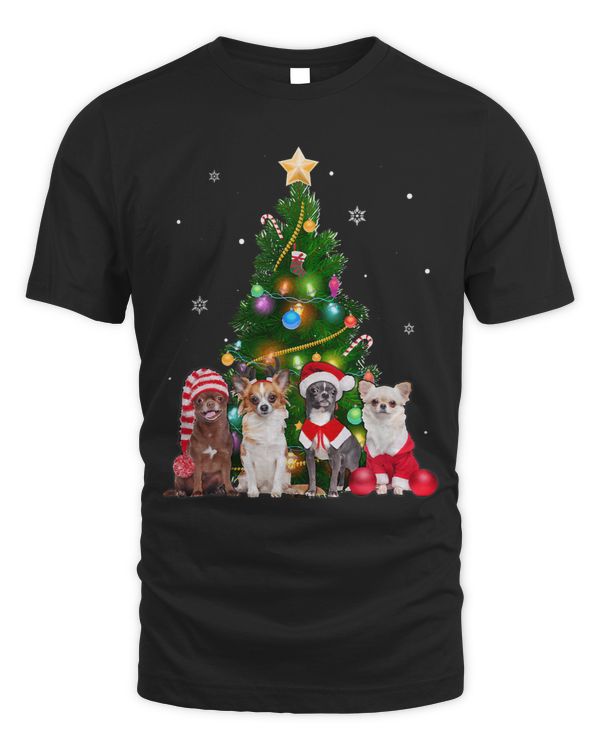 Cute Dog Christmas Tree Dog Lover Xmas Pets Women Kids 110