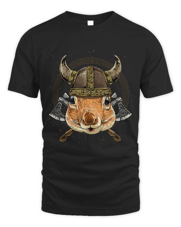 Viking Squirrel with Viking Helmet Mjolnir Axes 260