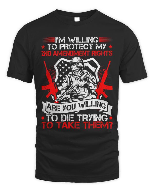 Gun Owner 2nd Amendment Rights Patriotic US Flag Rifle