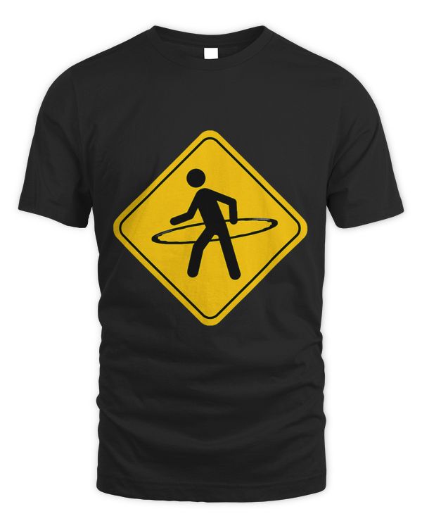 Hula Hooping Dude Crossing Road Sign Festival Graphic