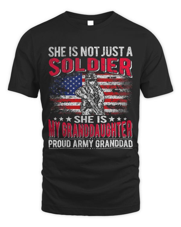 Mens My Granddaughter My Soldier Proud Army Granddad Grandpa Gift