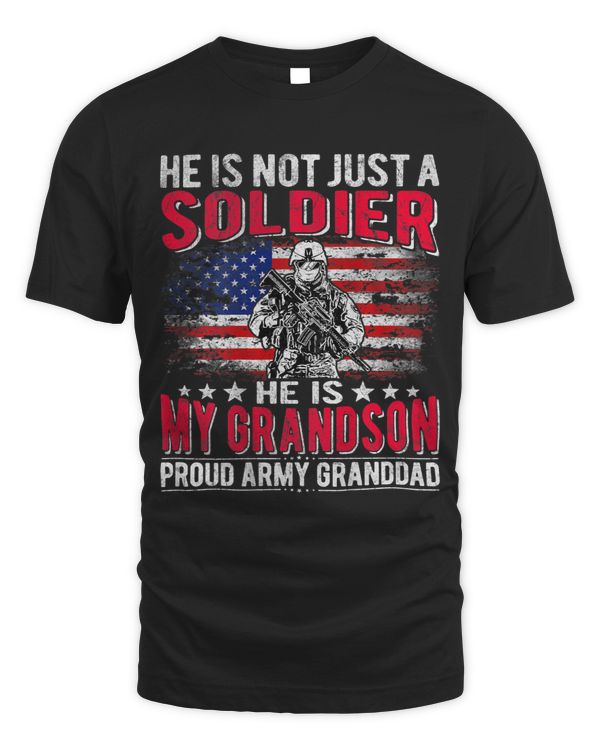 Mens My Grandson My Soldier Proud Army Granddad Military Grandpa