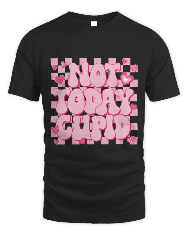 Cupid Retro Checkered Funny Anti Valentines Day Men Women