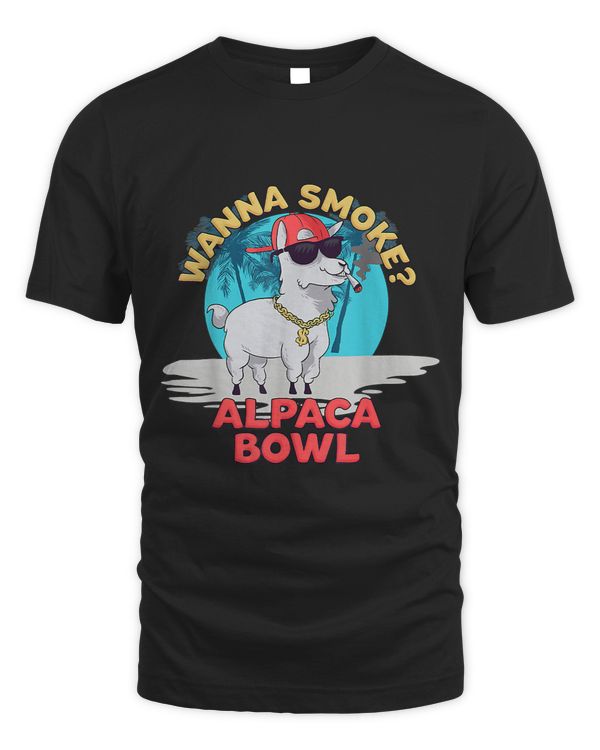 Wanna Smoke Alpaca Bowl Funny Llama Smoking