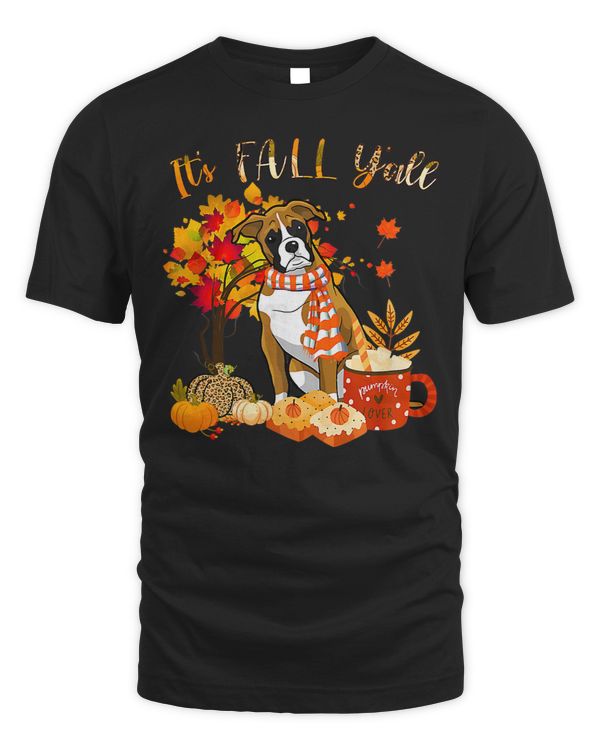 Boxer Its Fall Yall Boxer Halloween Thanksgiving Autumn 259 Boxers Dog