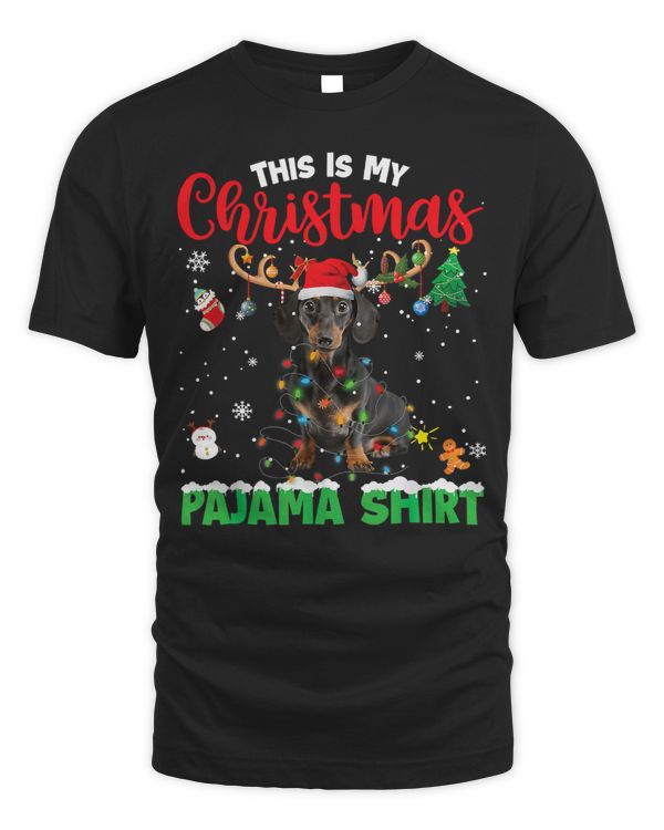 Wiener This Is My Christmas Pajama Dachshund Hat Lights 74 Dachshund Doxie