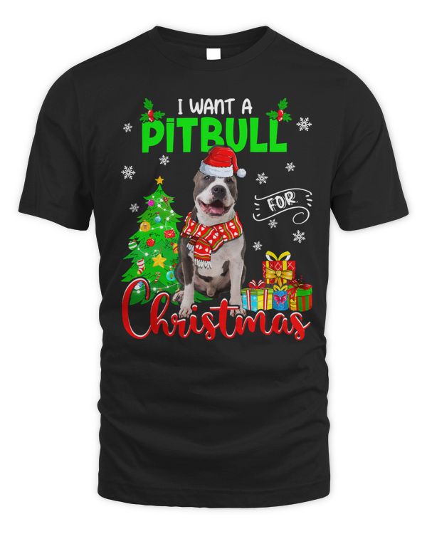 Bully Dog I Want Pitbull Dog Christmas Lights Dog Puppy Lover 189 Pitbull Dog