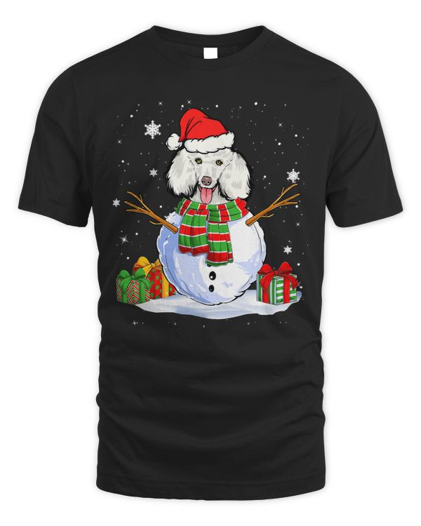 Poodles Christmas Pajama Snowman Dog Lover Santa Claus 25 Poodle dog