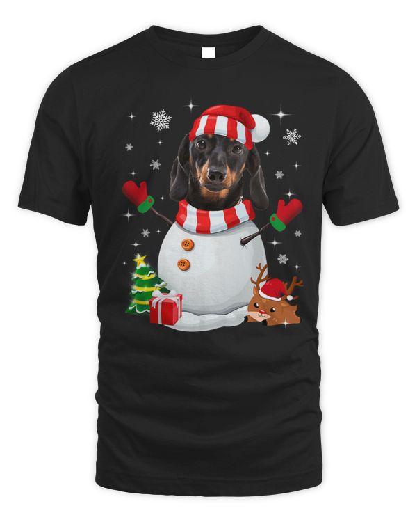 Wiener Snowman Christmas Cute Dog Lovers Xmas Funny 177 Dachshund Doxie