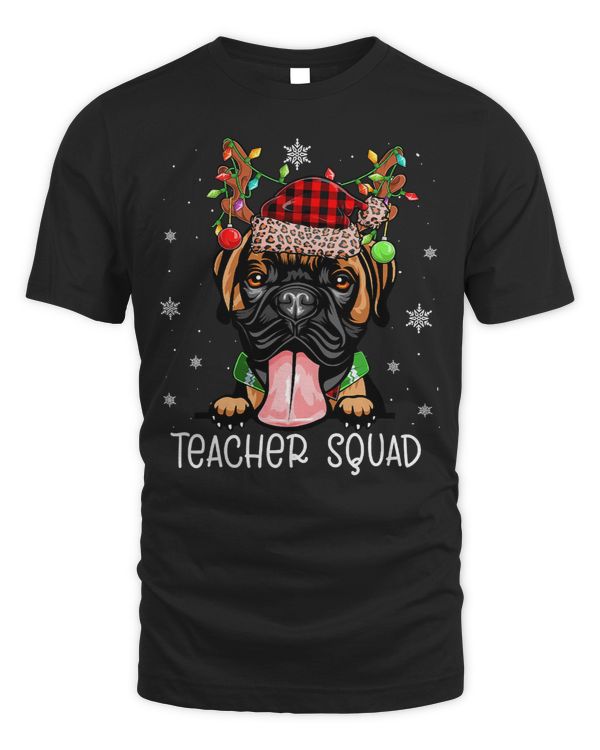 Boxer Teacher Squad Reindeer Boxer Funny Teacher Christmas 190 Boxers Dog