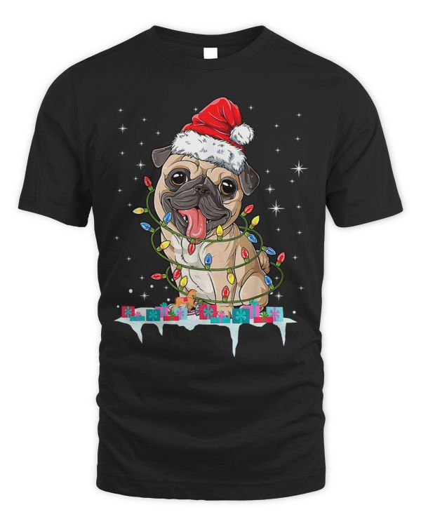 Pug Lover Christmas Tree Lights Santa Dog Xmas Boys Pugmas 246 Pugs Dog