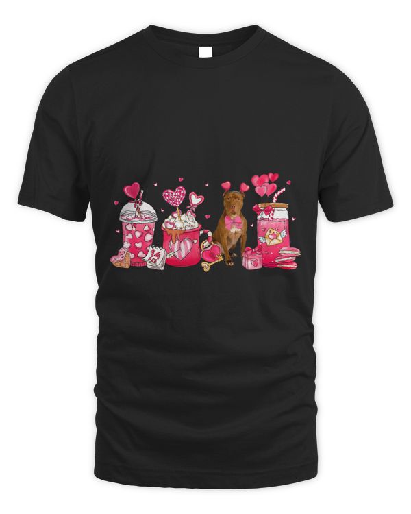 Bully Cute Coffee Latte Pitbull Valentines Day Puppy Dog Lover Pitbull Dog