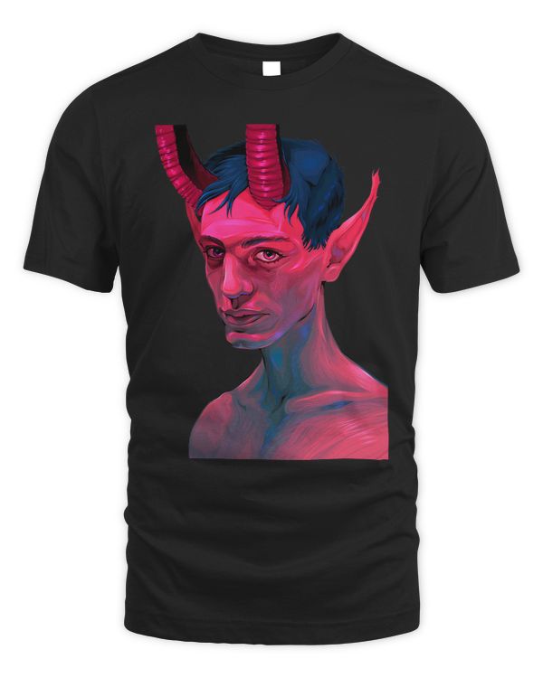 Tee Pink Devil Boy Buffalo Horns Sinner