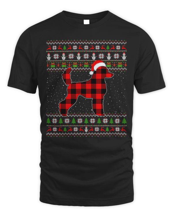 Poodles Lover Red Plaid Poodle Pajamas Ugly Xmas 81 Poodle dog