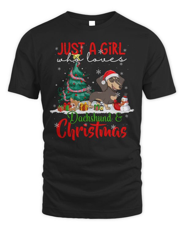 Wiener Just A Girl Who Loves Dachshund And Christmas Dog Lover 105 Dachshund Doxie