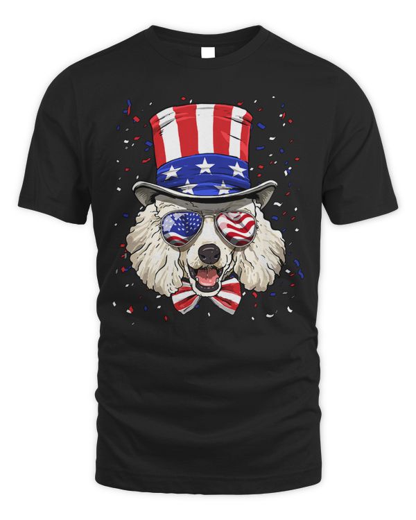 Poodles 4th of July American Dog USA Flag 189 Poodle dog
