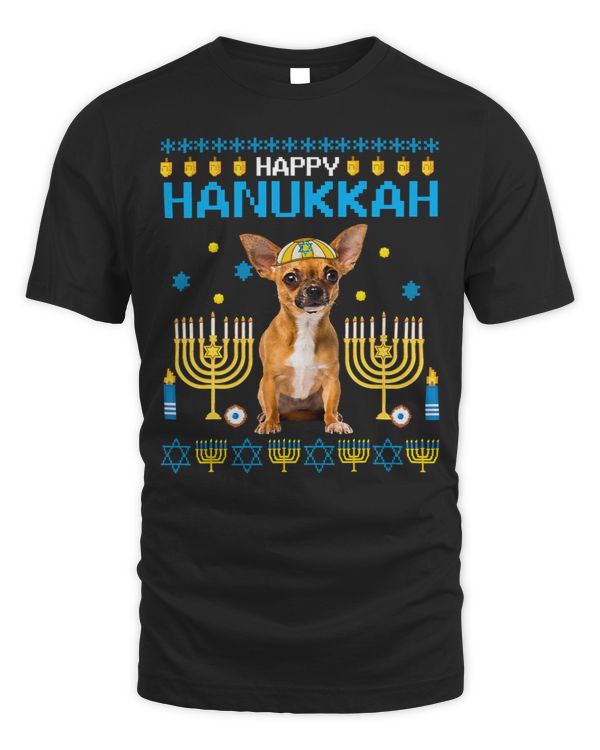 Chihuahuas Chanukah Jewish Ugly Hanukkah Sweater Pajama 193 Chihuahua Dog