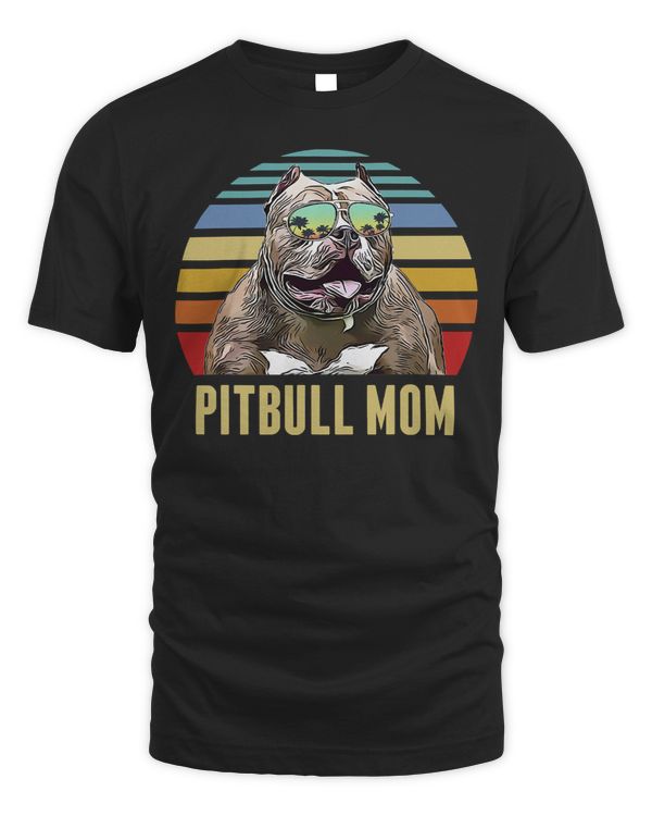 Bully Lover Dog Best Dog Mom Ever Retro Sunset Beach Vibe 114 Pitbull Dog
