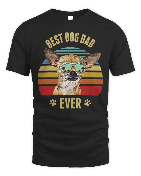 Chihuahuas Best Dog Dad Ever Retro Sunset Beach Vibe 310 Chihuahua Dog