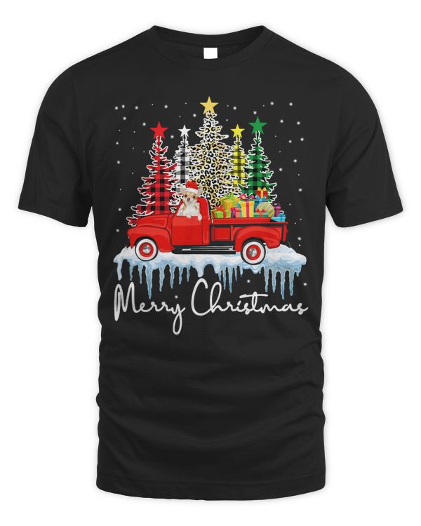 Chihuahuas Merry Christmas Tree Plaid Truck Xmas Chihuahua Sant Hat 91 Chihuahua Dog