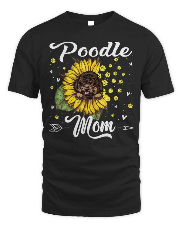 Poodles Womens Sunflower Poodle Mom Dog Lover 415 Poodle dog